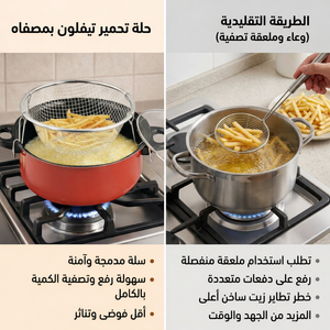 حلة تحمير تيفلون بمصفاه