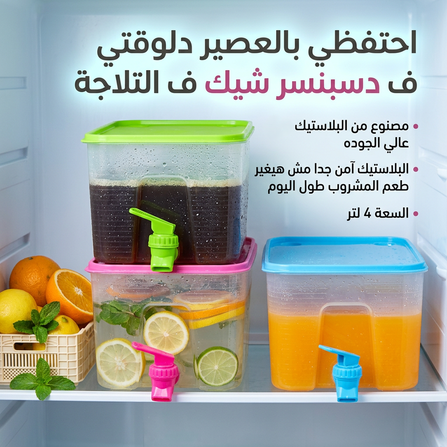 ديسبنسر عصير 4 لتر بحنفية