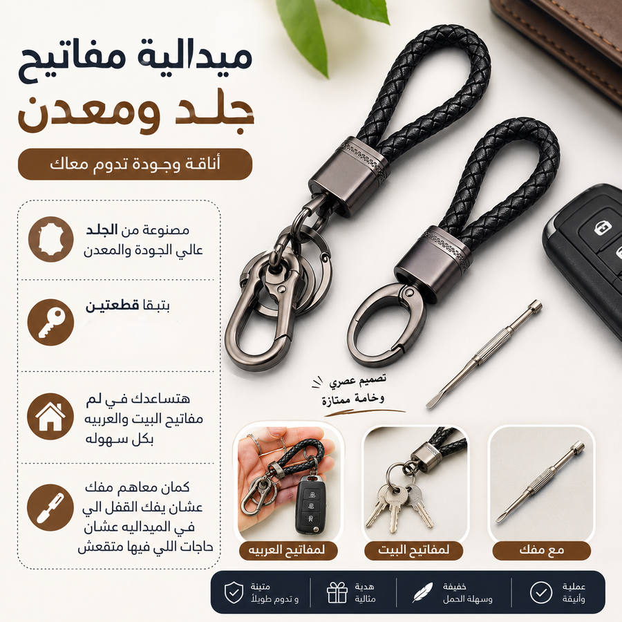 ميداليه مفاتيح جلد